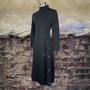 Elegant Gothic Goth Chinese Style Long Sleeve Slim Black Dress